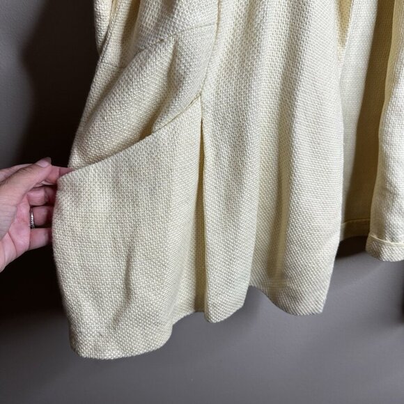 Eileen Fisher Linen Cotton Open Blazer Jacket Size XL Yellow Coastal Boho Lux - Picture 5 of 10